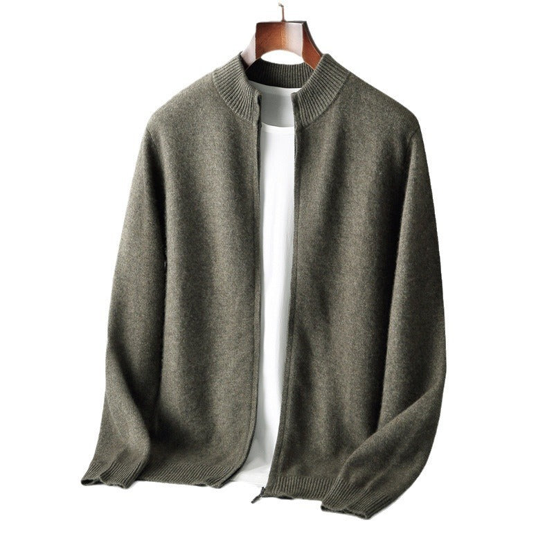Cardigan de cașmir cu fir dublu din tricot pură de lână