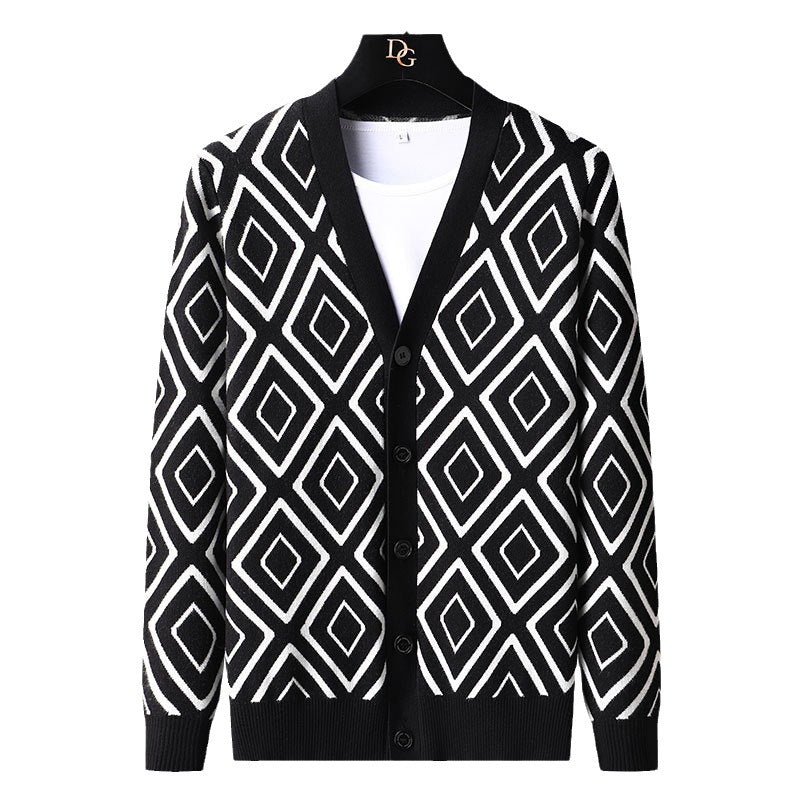 Pulover cardigan tricotat de înaltă calitate pentru bărbați