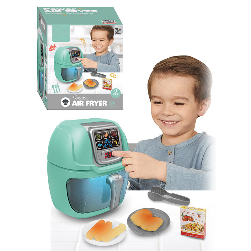 Jucărie simulator de friteuză cu aer, cu mâncare simulată