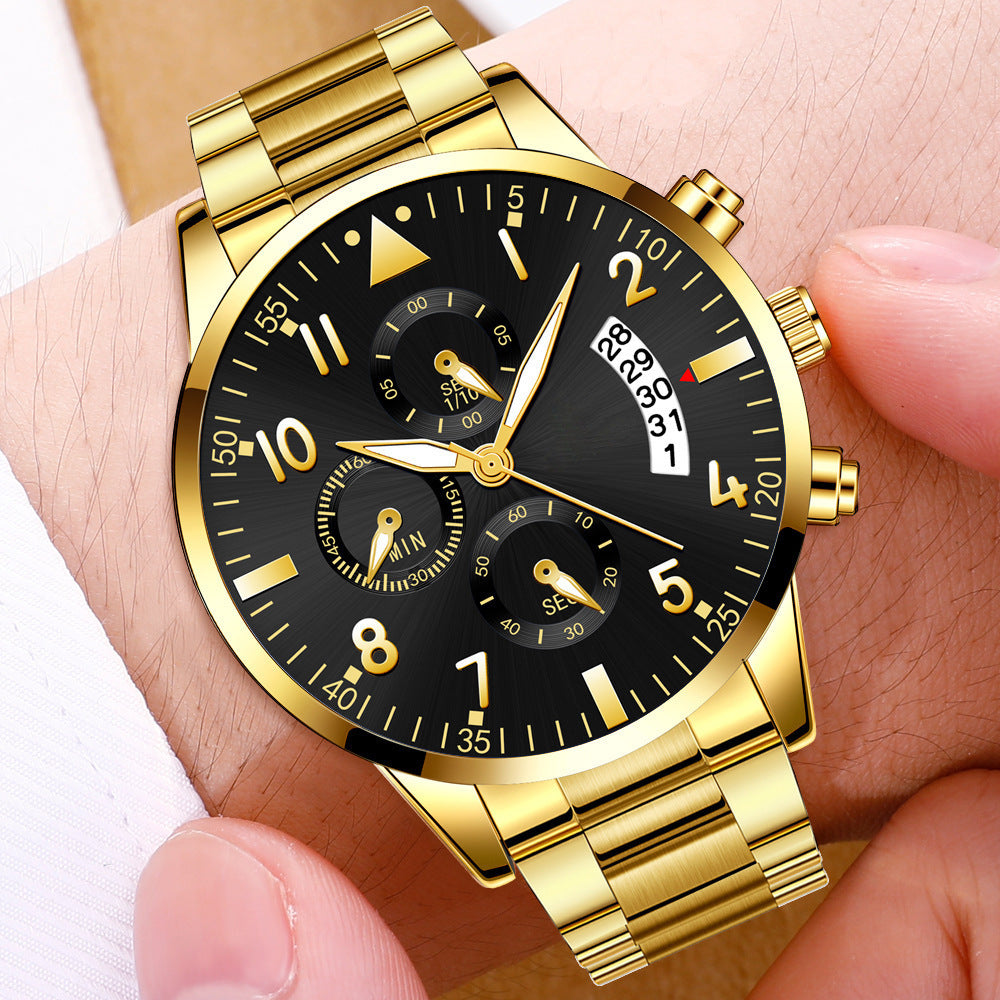 Stainless Steel Watch with Luminous Pointer