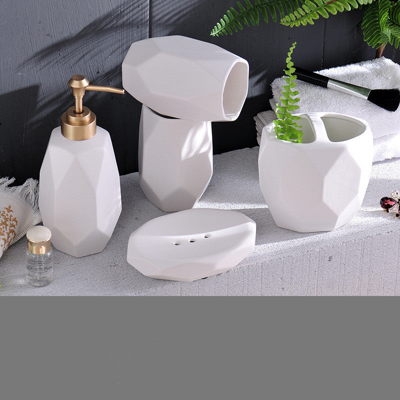 Utensili bagno in ceramica, 5 pezzi set da bagno