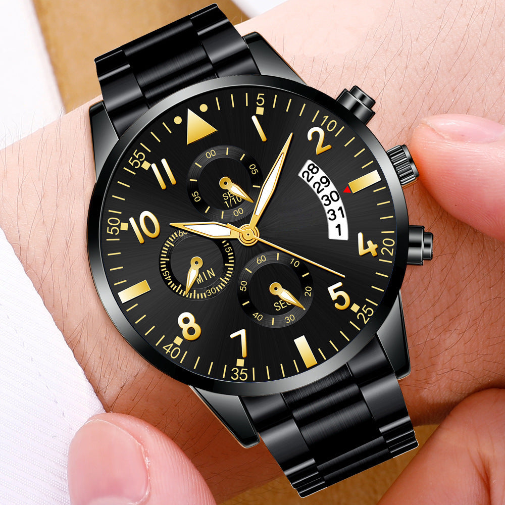 Stainless Steel Watch with Luminous Pointer