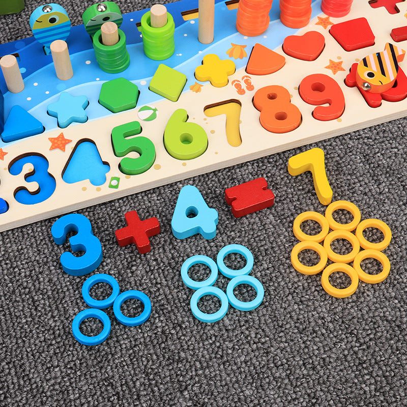 Giocattoli Educativi per bambini, Puzzle, Numeri, Forme in legno