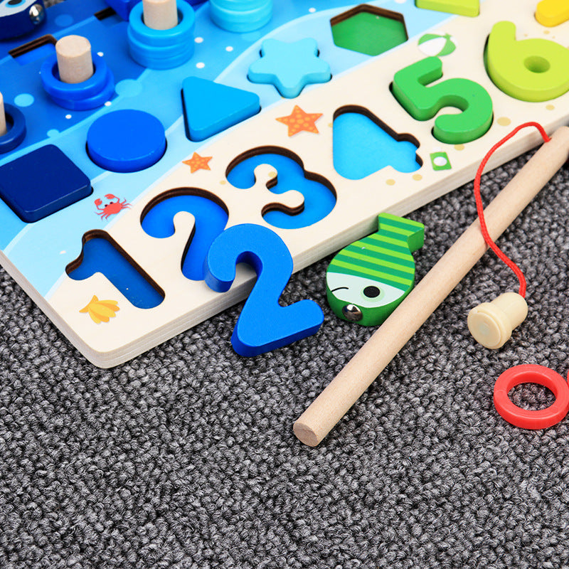 Giocattoli Educativi per bambini, Puzzle, Numeri, Forme in legno