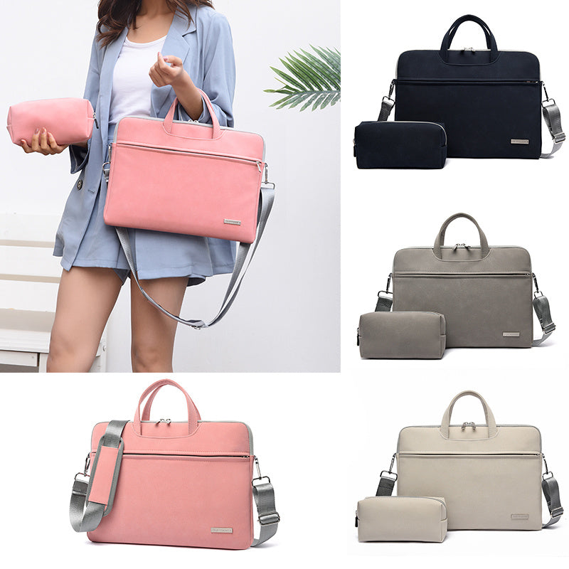 Borsa per laptop da donna in pelle