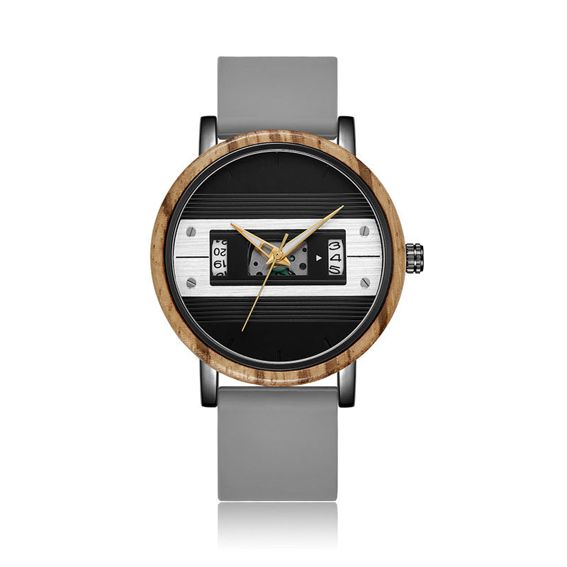 Orologio digitale con quadrante in legno Unisex