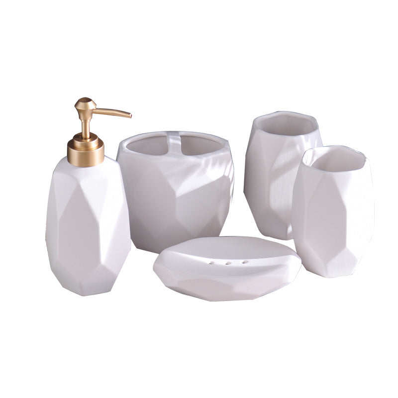 Utensili bagno in ceramica, 5 pezzi set da bagno