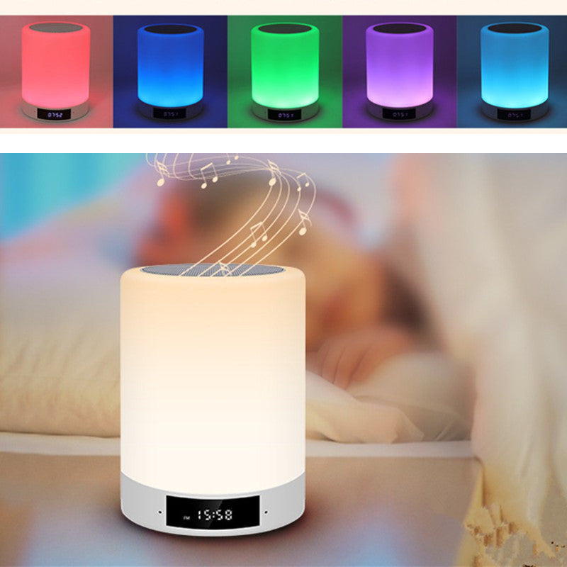 Mini Multicolor LED Lamp with Music Speaker, Clock and Alarm Clock