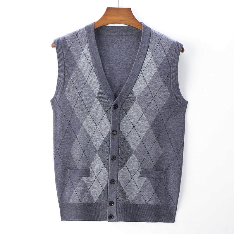 Sleeveless men's wool vest