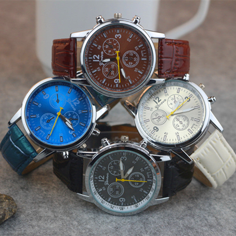 Three-eyes classic casual quartz watch