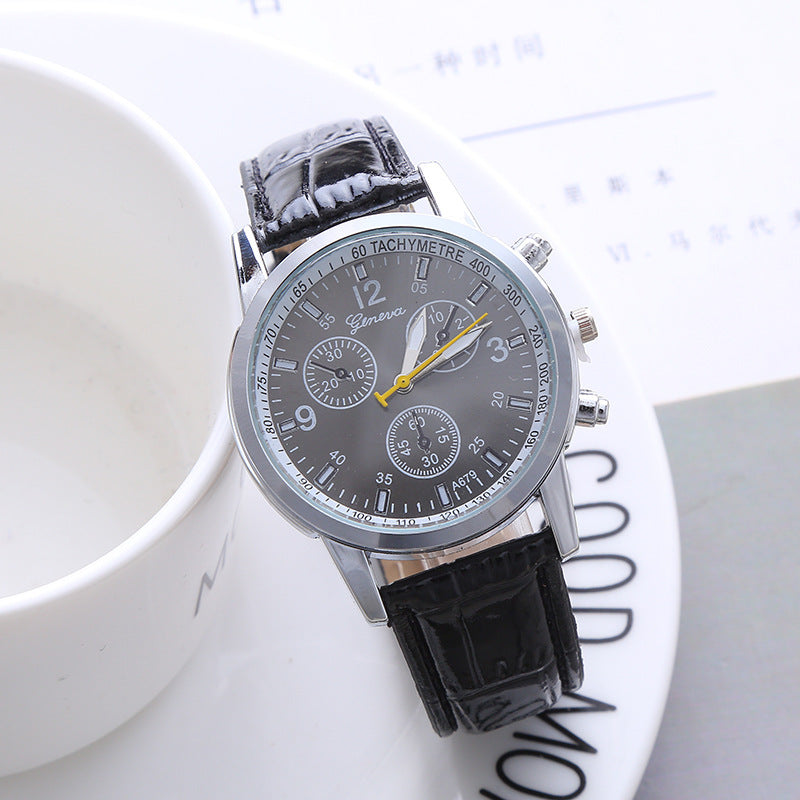 Three-eyes classic casual quartz watch