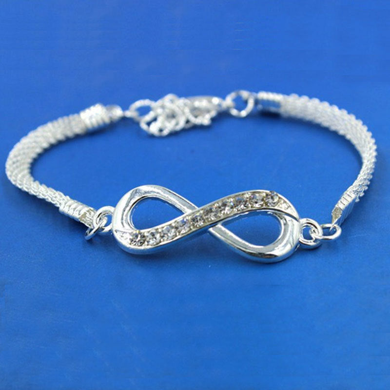 Bracciale Unisex Con simbolo infinito effetto diamantato