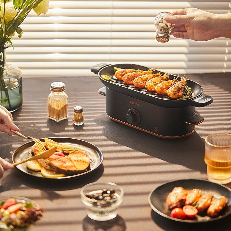 Mini Electric BBQ Grill Pan Baking Tray Home Grill Smokeless