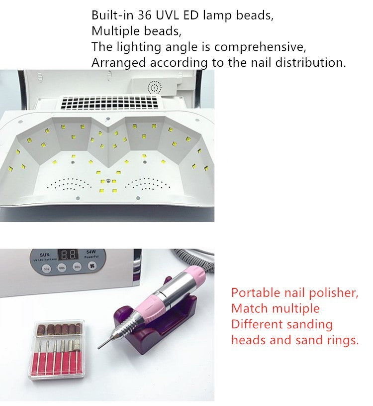 Apparato multifunzione per Nails, LED display LCD (asciugatura smalto, pulizia unghie, aspirazione, ecc.)