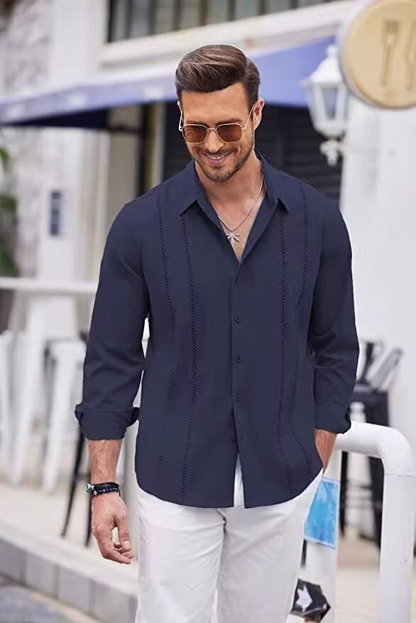 Camicia da uomo slim fit non stirabile di alta qualità