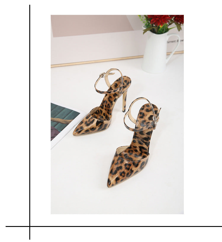 Scarpe con tacco da donna con stampa leopardata