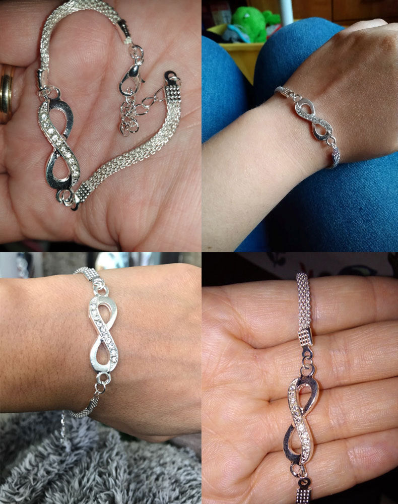 Bracciale Unisex Con simbolo infinito effetto diamantato