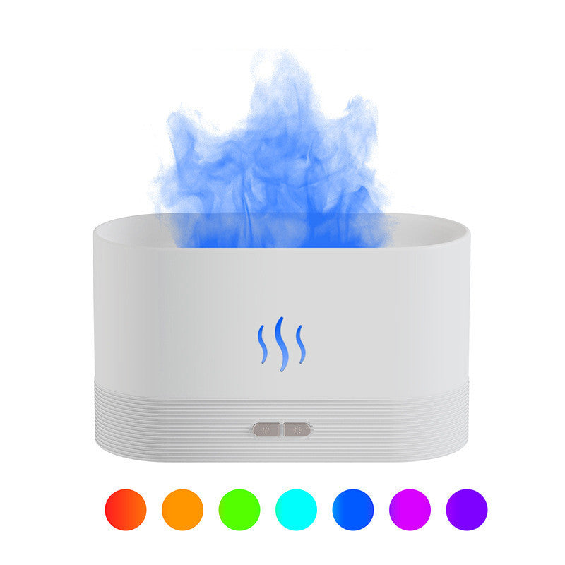 Umidificatore e Aroma Diffusore con Simulazione di Fiamma LED Multicolor