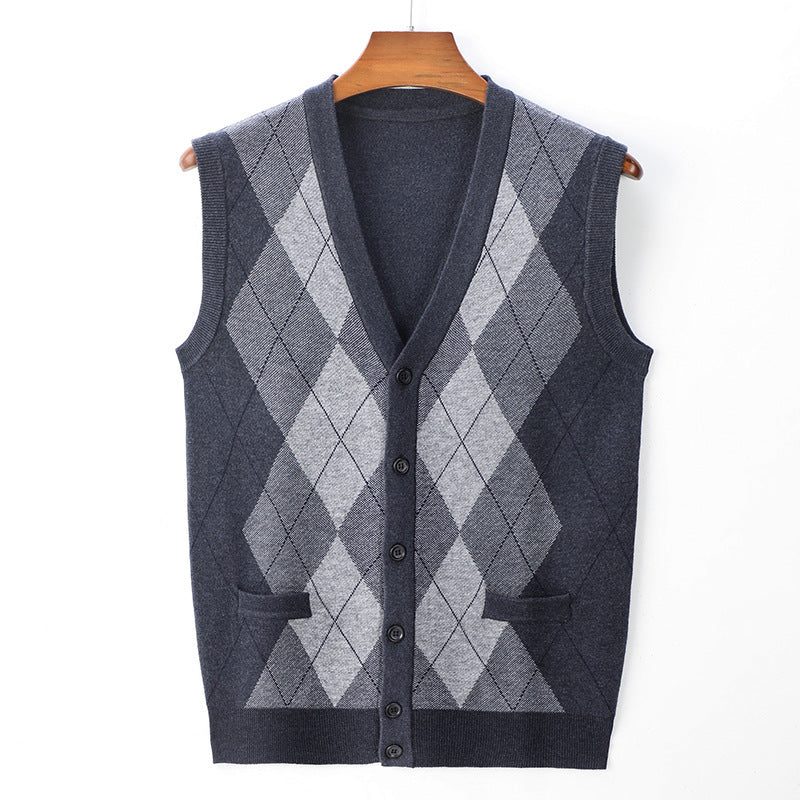 Gilet di lana da uomo smanicato