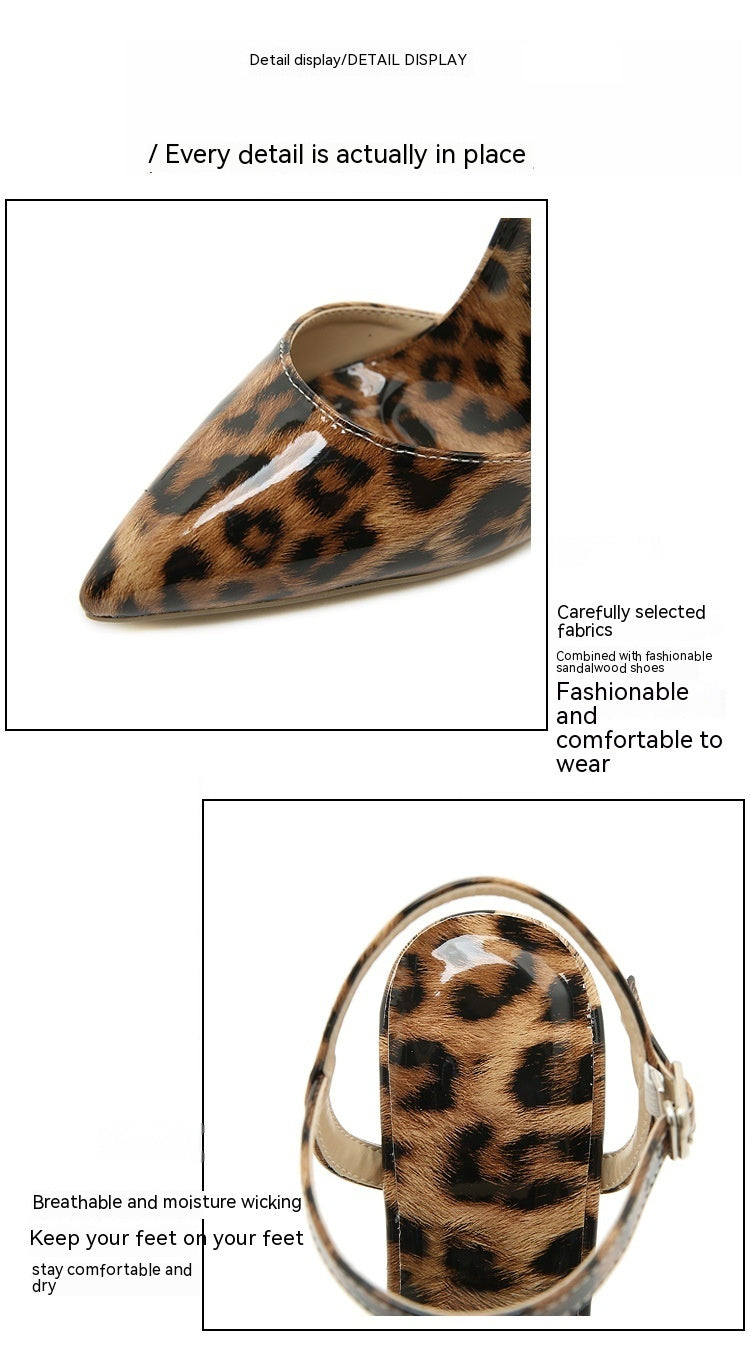 Scarpe con tacco da donna con stampa leopardata