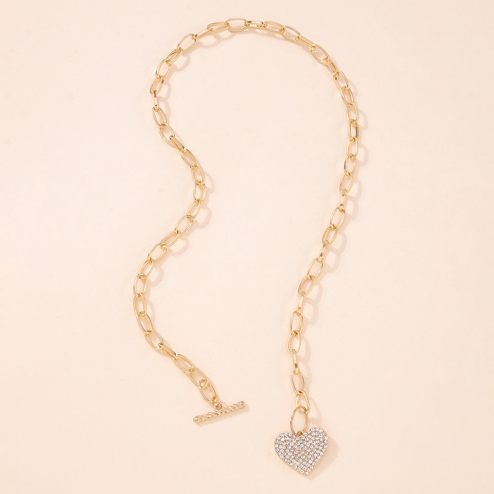 Collana con Ciondolo a cuore effetto diamantato