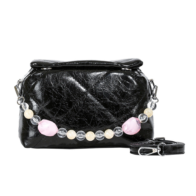 Emerald Stone Chain Shoulder Bag