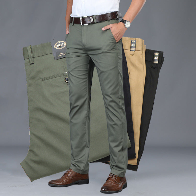 Pantaloni da uomo casual/business elasticizzati a vita alta