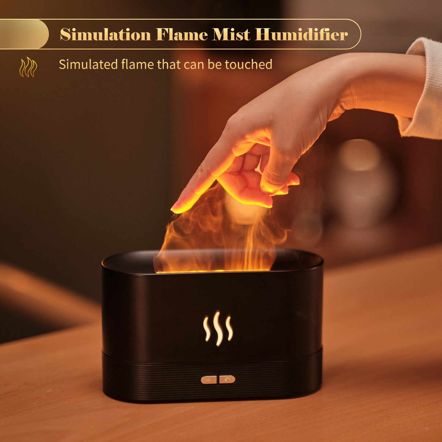 Umidificatore e Aroma Diffusore con Simulazione di Fiamma LED Multicolor