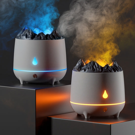 Umidificatore e Aroma Diffusore a forma di Vulcano, Luce LED Multicolor