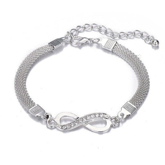 Bracciale Unisex Con simbolo infinito effetto diamantato