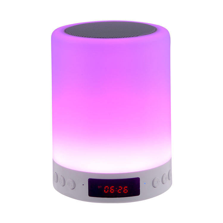 Mini Multicolor LED Lamp with Music Speaker, Clock and Alarm Clock