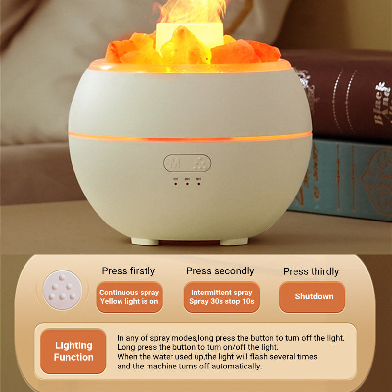 Humidifier/Aroma air with salt stone flame simulation, LED light